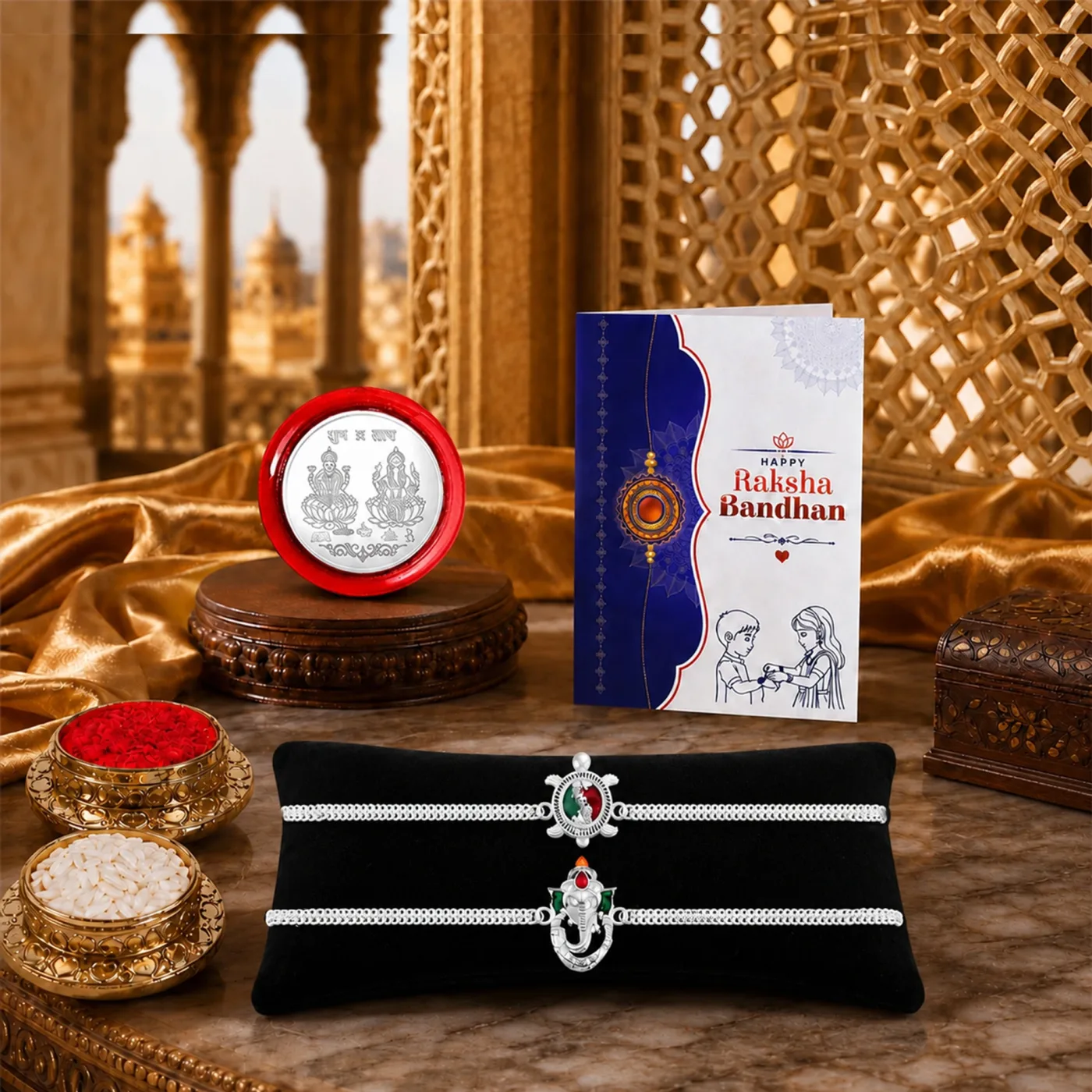 Premium Bracelet Rakhi Gift Set | Handcrafted Designer Rakhi Set of 2 — photo 2