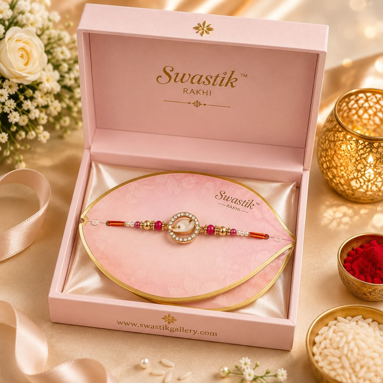 Premium Crystal Designer Rakhi | Luxury Raksha Bandhan Gift Set