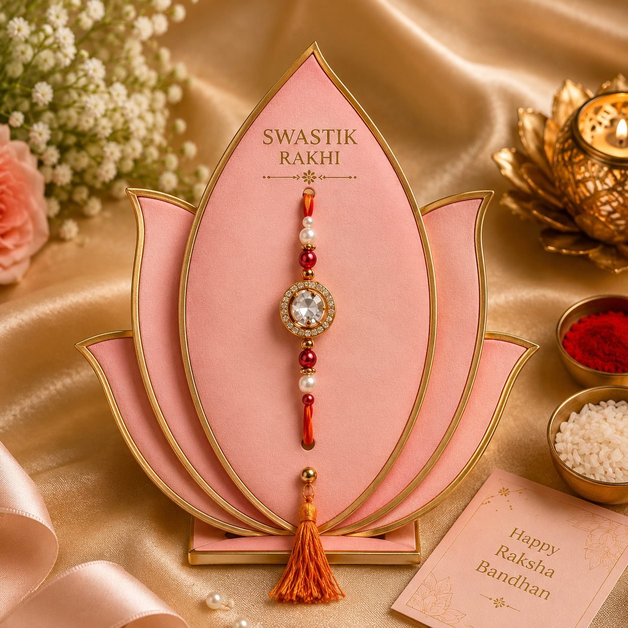 Premium Crystal Designer Rakhi | Luxury Raksha Bandhan Gift Set — photo 2
