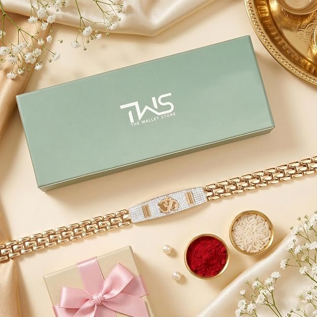 Premium Om Shakti Bracelet Rakhi | Luxury Designer Rakhi with Gift Box — photo 3