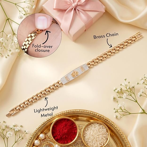 Premium Om Shakti Bracelet Rakhi | Luxury Designer Rakhi with Gift Box — photo 4