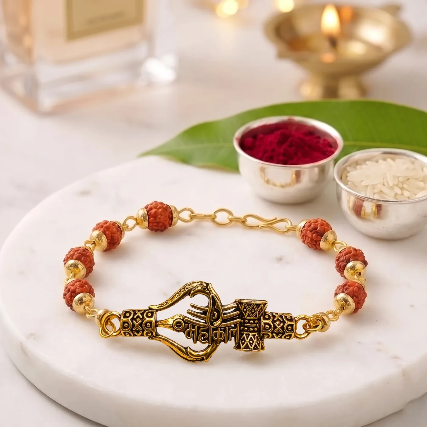Premium Rudraksha Bracelet Rakhi | Handcrafted Designer Rakhi — photo 3